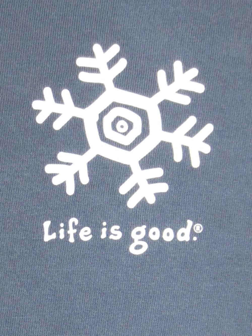 LIFE IS GOOD womens T-SHIRT navy blue SNOWFLAKE vintage CREW NECK SIZE S - Picture 5 of 8